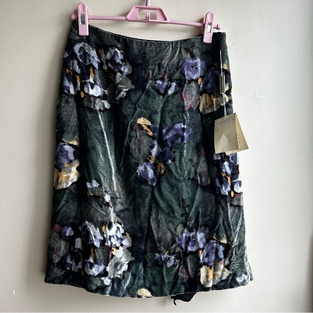 Emporio Armani Dark Green Floral Midi Skirt